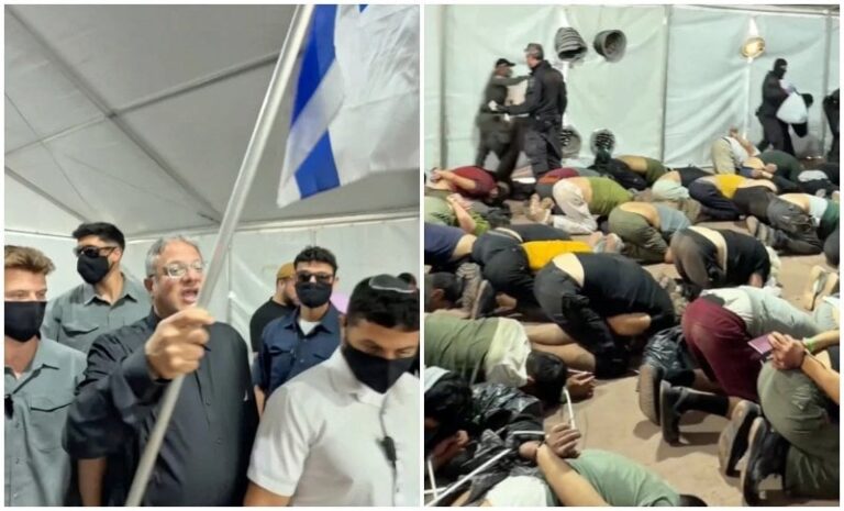 “إهانة مصوفة واستف علني”… بن غفير يوثق باذلال النشط “أسطول الصمود” (فيديو)